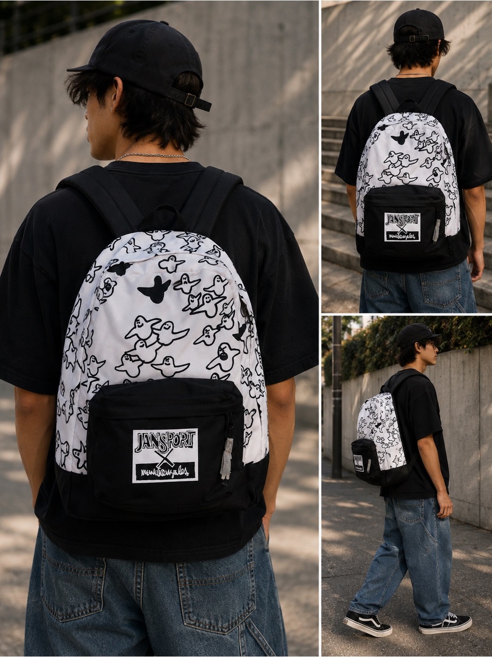 JanSport x Mark Gonzales SuperBreak The Gonz FX Ghosts Backpack NWT